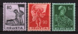 HELVETIA - 1941/59 Scott# 273+274+275 * - Neufs