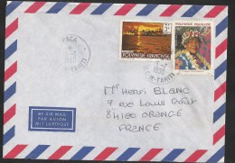 Polynésie Française Lettre Poste Aérienne 13 Juillet 1990  Tahiti Vers Orange (France) - Storia Postale