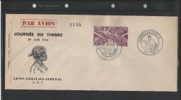 AOF  Enveloppe Illustrée Par Avion  Journée Du Timbre 1946 Saint Louis Du Sénégal - Brieven En Documenten