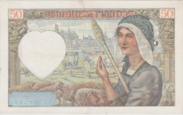 FRANCE  BANKNOTE    F   Ref  635 - 50 F 1940-1942 ''Jacques Coeur''