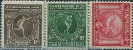 AT2769 Belgium 1920 Olympic Host Country 3v MNH - Summer 1920: Antwerp