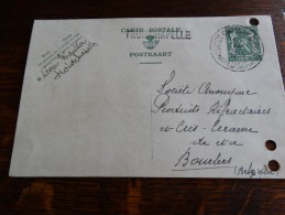 Griffe Froidchapellesur CP Vers BOurlers-obl Chimay Le 17/04/1935 - Langstempel