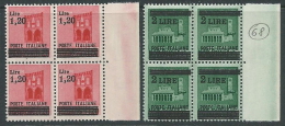 1945 LUOGOTENENZA SOPRASTAMPATO 2 VALORI QUARTINA MNH ** - SV11-2 - Ungebraucht