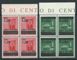 1945 LUOGOTENENZA SOPRASTAMPATO 2 VALORI QUARTINA MNH ** - SV11-7 - Neufs