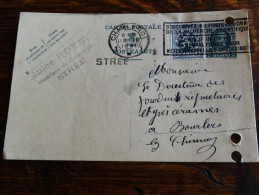 Griffe STREE Avec Flamme Vers Bourlers - Obl- Charleroi Le 01/02/1931 - Linear Postmarks