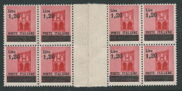 1945 LUOGOTENENZA SOPRASTAMPATO 1,20 LIRE QUARTINA PONTE MNH ** - SV10-4 - Mint/hinged