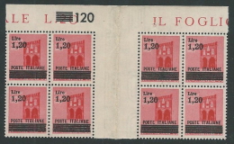 1945 LUOGOTENENZA SOPRASTAMPATO 1,20 LIRE QUARTINA PONTE MNH ** - SV10-2 - Mint/hinged