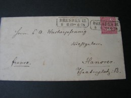 == NDP Dresden - Hannover  Kl. Brief 1869 - Covers & Documents