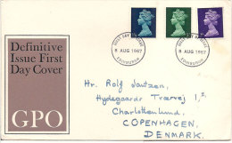 Great Britain 1967 8.8  FDC Definity Stamps 2d, 9d And 1'6, 455, 461 And 464 - FDC - Non Classés