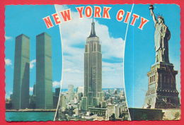 163689 / NEW YORK CITY - WORLD TRADE CENTER , STATUE OF LIBERTY , EMPIRE STATE BUILDING - United States Etats-Unis USA - World Trade Center