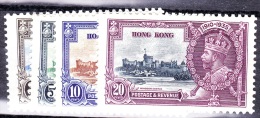 Hong Kong, 1935, SG 133 - 136, Complete Set Of 4, Mint, Very Lightly Hinged - Ongebruikt