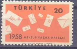 1958. Turkey, International Post Day, Mich.1607,1v,mint/** - Nuovi