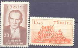 1958. Turkey,  Mich.1612-13,2v,mint/** - Unused Stamps