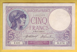 BILLET FRANCAIS - 5 Francs Violet 29-1-1918 TTB+ - 5 F 1917-1940 ''Violet''