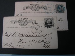 == US Lot 2 Old Cards   Blue Cancel Providence 1878 - ...-1900