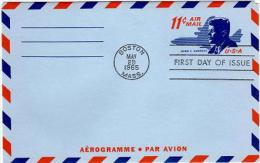 KEN 2 - ETATS-UNIS - Aérogramme FDC Hommage à John Kennedy 1965 - 1961-80