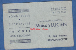 Carte Ancienne - KREMLIN BICETRE - Maison LUCIEN , Anciennement POCHTOVIK - Bonneterie Tricots Couture - Rue Pasteur - Kremlin Bicetre