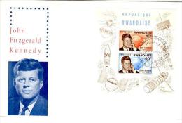 KEN 5 - RUANDA - Bloc N° 5 Sur FDC En Mémoire De John Kennedy 1965 - 1962-1969