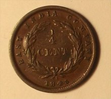 @Y@     Straits Settlements, East India Company, 1845 1/4 Cent    (2877) - Inde