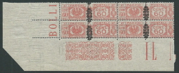 1945 LUOGOTENENZA PACCHI POSTALI 60 CENT QUARTINA LUSSO VARIETà MNH ** - SV14-4 - Postal Parcels