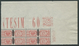 1945 LUOGOTENENZA PACCHI POSTALI 60 CENT QUARTINA LUSSO MNH ** - SV14-7 - Colis-postaux