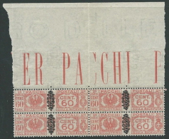 1945 LUOGOTENENZA PACCHI POSTALI 60 CENT QUARTINA LUSSO MNH ** - SV15-5 - Postal Parcels
