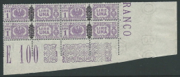 1945 LUOGOTENENZA PACCHI POSTALI 1 LIRA QUARTINA LUSSO MNH ** - SV16-8 - Colis-postaux