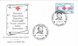 Sobre De La Exposición De Cruz Roja "En Todas Partes Para Todo" Con Sello De Cruz Roja Y Fechador De H.Dunant, Año 1980 - Cruz Roja