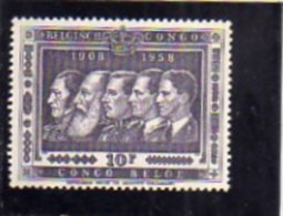 BELGIAN CONGO BELGA BELGE 1958 KINGS OF BELGIUM RE DEL BELGIO 10 F. MNH - Ungebraucht