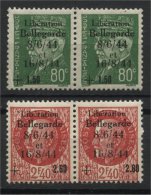 FRANCE, LIBERATION BELLEGARDE 1944 80 + 1F50 And 2,40 + 2,60 IN MNH PAIRS - Liberation