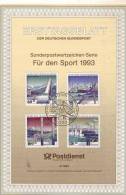 ALLEMAGNE  Carte  Notice 1er Jour  1993  Football Soccer -stade Olympique  Berlin - Port Plympique Kiel - Storia Postale
