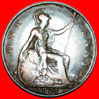 * MISTRESS OF THE SEAS * UNITED KINGDOM ★ PENNY 1921 GEORGE V (1911-1936) INTERESTING TYPE! LOW START★ NO RESERVE! - D. 1 Penny