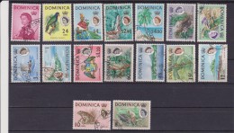 DOMINICA DEF. ELISABETTA USED SET 114/122 CAT. € 67,50 - Dominica (...-1978)