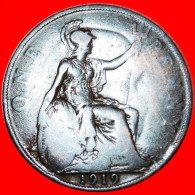 * MISTRESS OF THE SEAS★UNITED KINGDOM PENNY 1919 GHOST OF GEORGE V (1911-1936)★ INTERESTING TYPE★LOW START ★ NO RESERVE! - D. 1 Penny