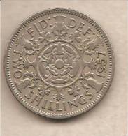 Regno Unito - Moneta Circolata Da 2 Scellini KM906 - 1957 - J. 1 Florin / 2 Shillings