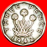 * WARTIME (1939-1945): UNITED KINGDOM ★ 3 PENCE 1942 GEORGE VI (1937-1952)! INTERESTING TYPE! LOW START★ NO RESER - F. 3 Pence