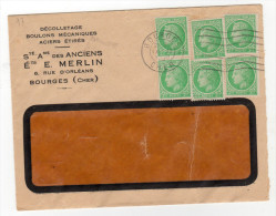 CERES DE MAZELIN -  Affranch. LSI  Avec 6 X 2F Cérès Vert (tarif LSI Du 5/1/49) "pli Non Clos" - 1945-47 Cérès Van Mazelin