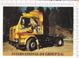 CAMION    -    CABINE      Décorée    -   INTERNATIONAL  DX    GROUP    G.G.   -   Carte   Station  Radio - - Trucks, Vans &  Lorries