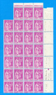 Feuille 27 Timbres Paix N° 371 - 1 Fr 40 Cts - Ganze Bögen