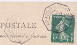 Cachet Octogonal De "Bordeaux à Buenos Ayres 12 E.J.N° 1 Circulé 1909 Sur CP De Dakar, Jardin Public, Pour La France - Correo Marítimo