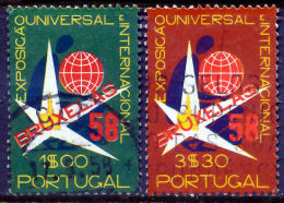 !										■■■■■ds■■ Portugal 1958 AF#833-834ø Brussels Expo Set (x9512) - Oblitérés