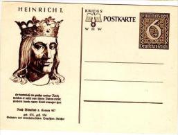 HC 10 - ALLEMAGNE Entier Postal KRIEGS Winterhilswerk HEINRICH 1er - Cartes Postales