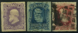 Brésil : N° 38 à 40 Oblitéré Année 1878 - Used Stamps