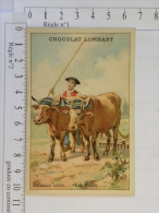 Chromo Image CHOCOLAT LOMBART - Animaux Utiles - Les Boeufs - Lombart