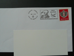 28/01/2015 Colombe Fête Sainte Dévote Flamme Monaco Sur Lettre Postmark On Cover - Afstempelingen & Vlagstempels