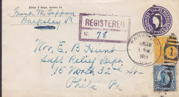 United States Uprated Postal Stationery Ganzsache Entier Registered Recommandé PARKSLEY 1937 Cover Lettre PHILADELPHIA - 1921-40