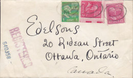 United States Registered Recommandé NEW YORK 1951 Cover Lettre To OTTAWA Canada (2 Scans) - Special Delivery, Registration & Certified