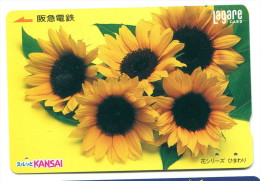 Japon - Titre De Transport Lagare : Fleurs (tournesols) - Mondo