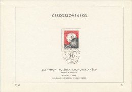 Czechoslovakia / First Day Sheet (1966/17) Jachymov: Jachymov - The Cradle Of The Atomic Age - Thermalisme