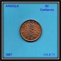 ANGOLA - 50 Centavos - 1957 - Unc. - KM # 75 - AG 16.04 - Portugal - 2 Scans - Angola